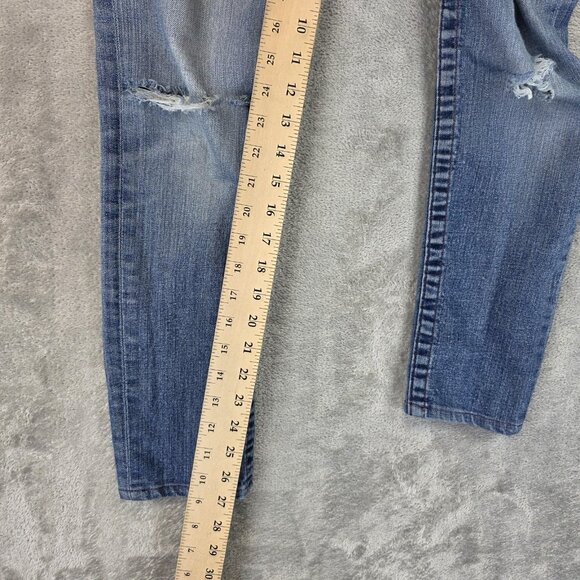 True Religion Jeans Womens 25 Blue Skinny WLH509X78 Distressed Made USA - Picture 5 of 14